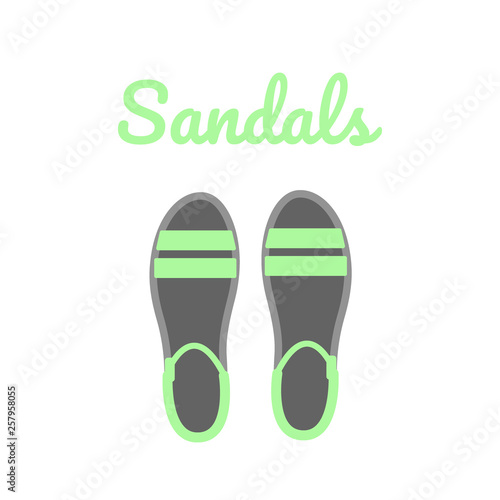 Open sandals top view. Women's casual shoes