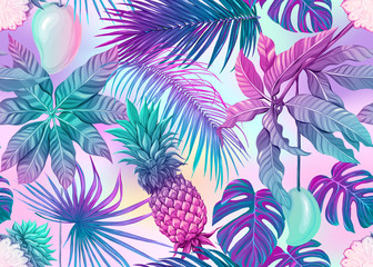 Keuken achterwand Ananas patronen Grafisch ananasmotief in zomerstijl  © Elen  Lane