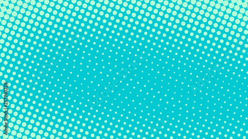 Bright blue retro pop art background with dots. Vector abstract background with halftone dots design.