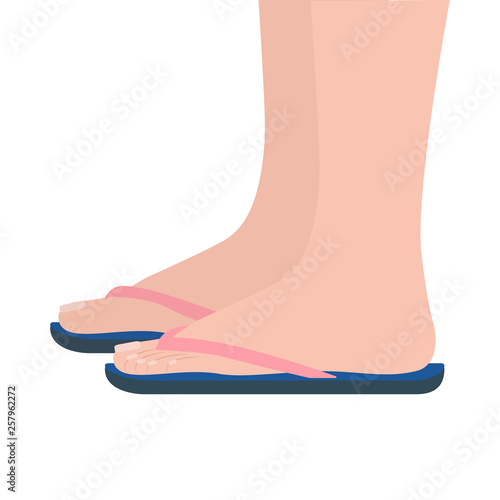 Flip flop side view. Women's beach shoes