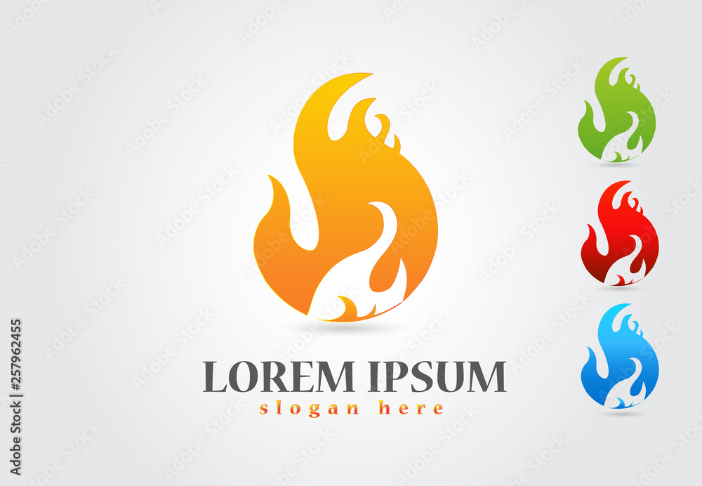 Obraz premium Fire flame set logo