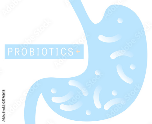 Probiotics bacteria vector design. Concept of design with Lactobacillus Probiotic Bacteria. Design with Prebiotic healthy nutrition ingredient