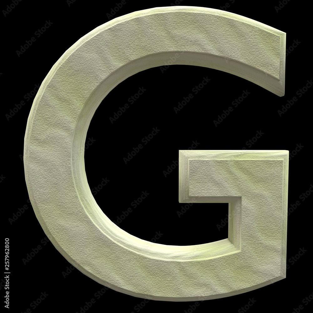 3D Rendered Sand Alphabet G