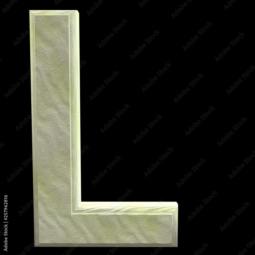 3D Rendered Sand Alphabet L