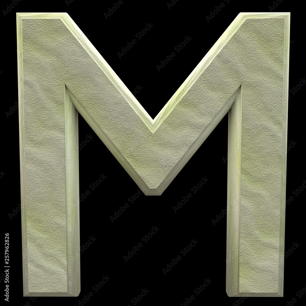 3D Rendered Sand Alphabet M