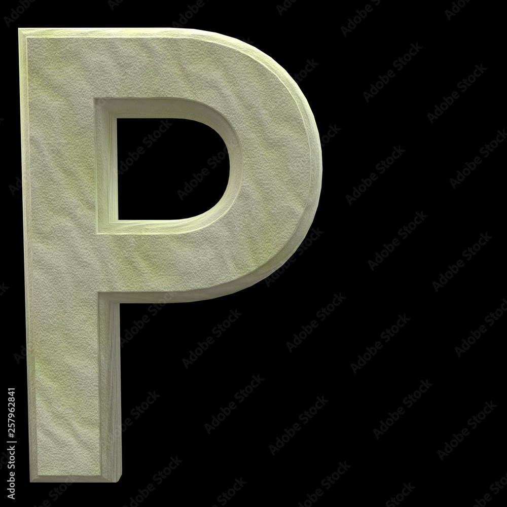 3D Rendered Sand Alphabet P