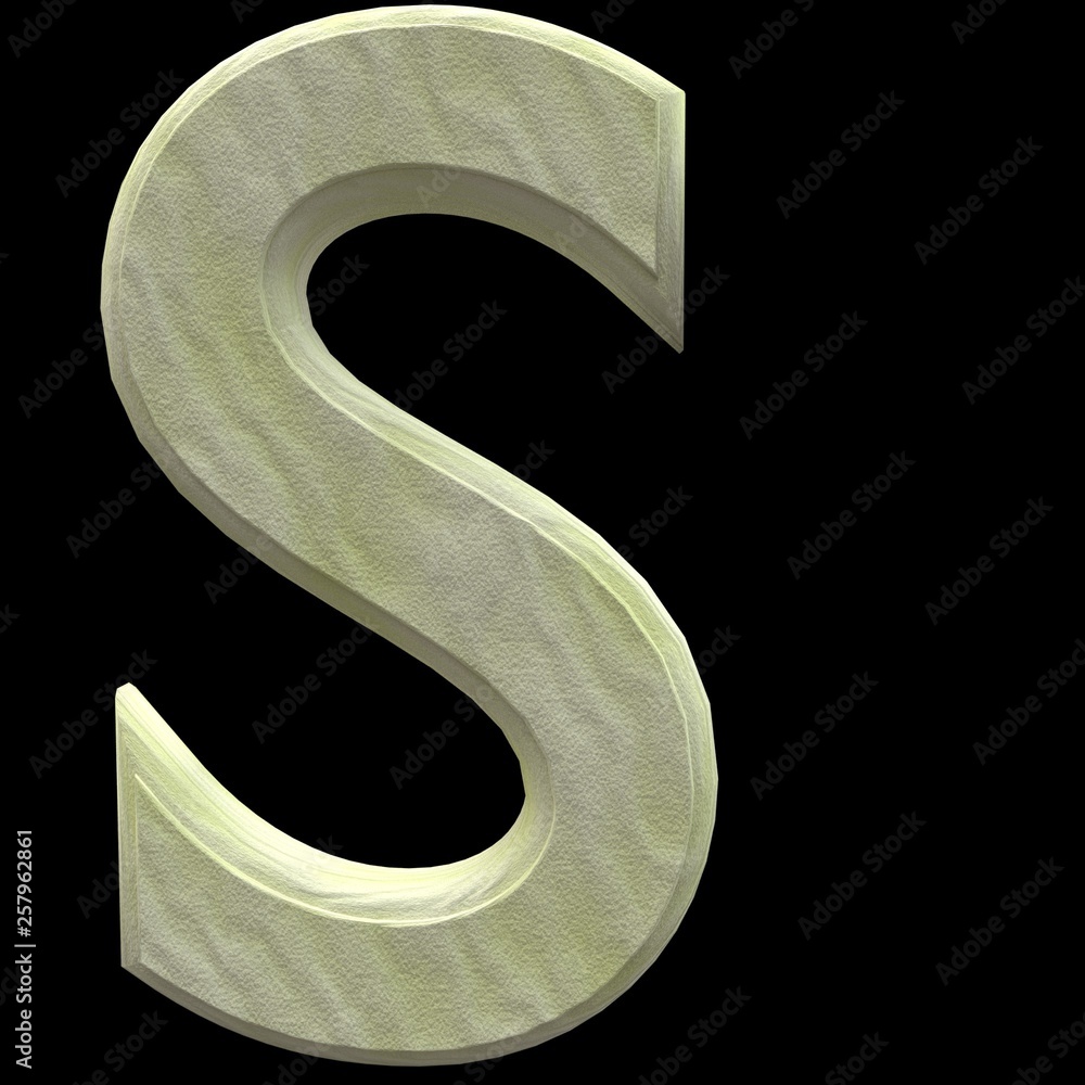 3D Rendered Sand Alphabet S