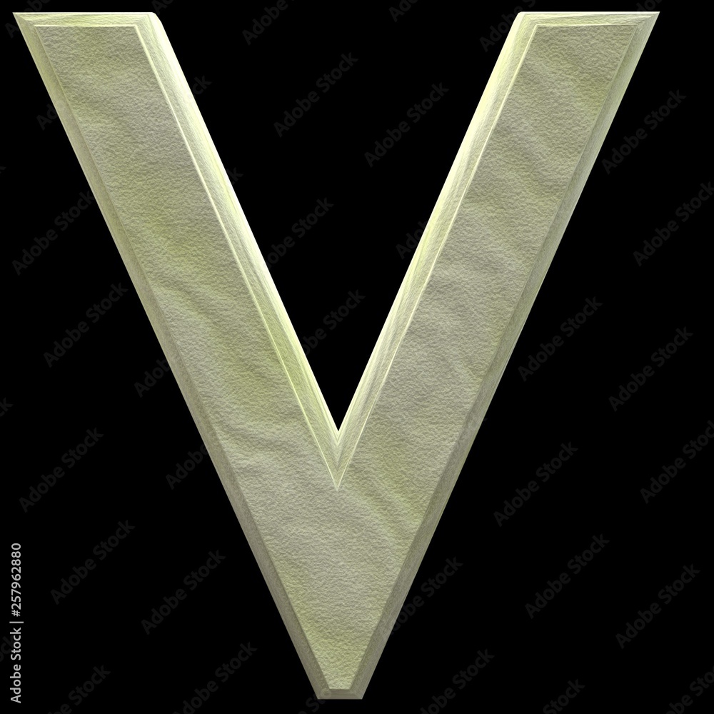 3D Rendered Sand Alphabet V