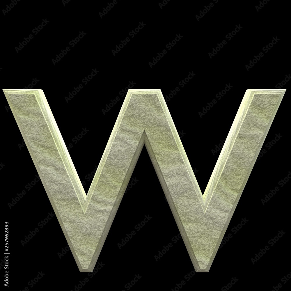 3D Rendered Sand Alphabet W