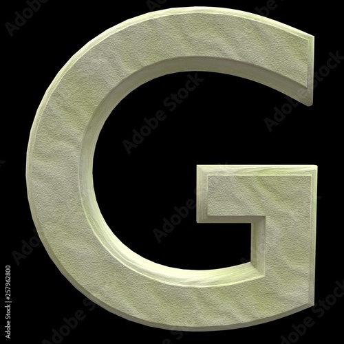 Obraz na płótnie 3D Rendered Sand Alphabet G w salonie