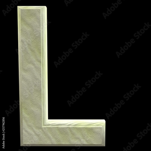 Obraz na płótnie 3D Rendered Sand Alphabet L w salonie