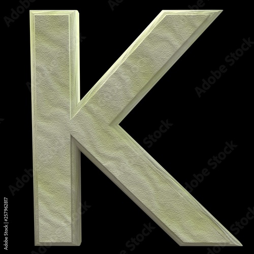 Obraz na płótnie 3D Rendered Sand Alphabet K w salonie
