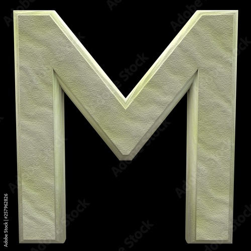 3D Rendered Sand Alphabet M