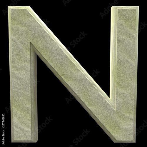 3D Rendered Sand Alphabet N