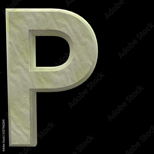 Obraz na płótnie 3D Rendered Sand Alphabet P w salonie