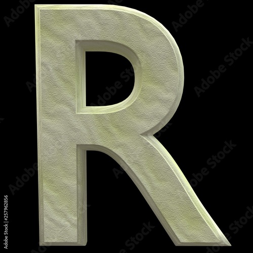 3D Rendered Sand Alphabet R
