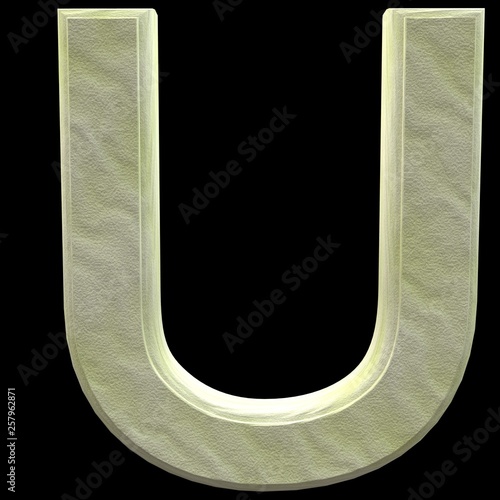 Obraz na płótnie 3D Rendered Sand Alphabet U w salonie