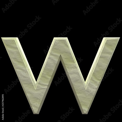 3D Rendered Sand Alphabet W