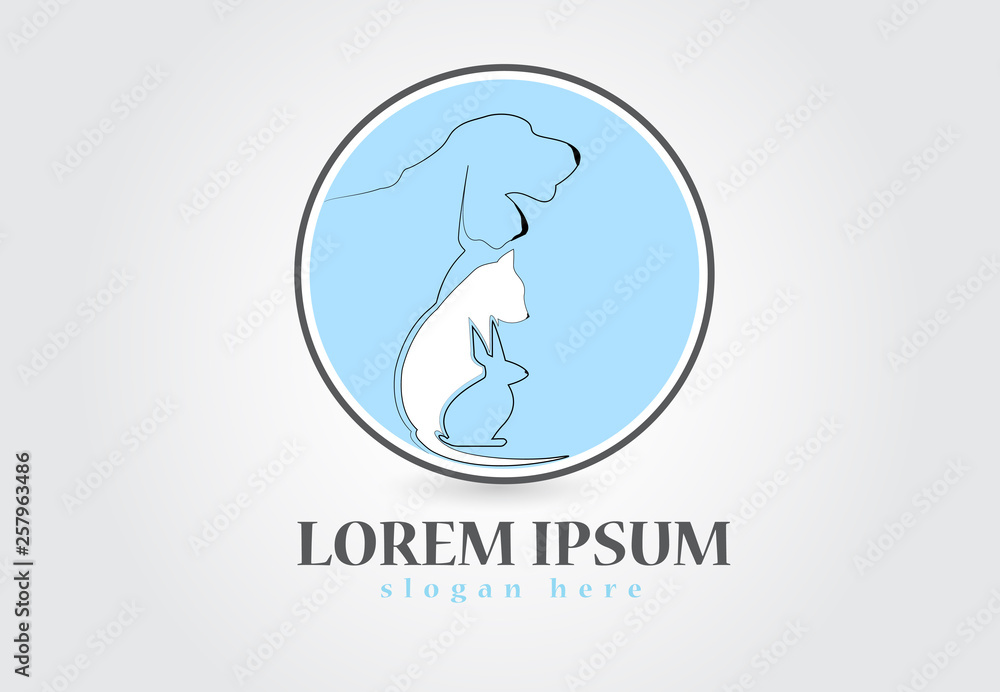 Fototapeta premium Logo dog cat and rabbit