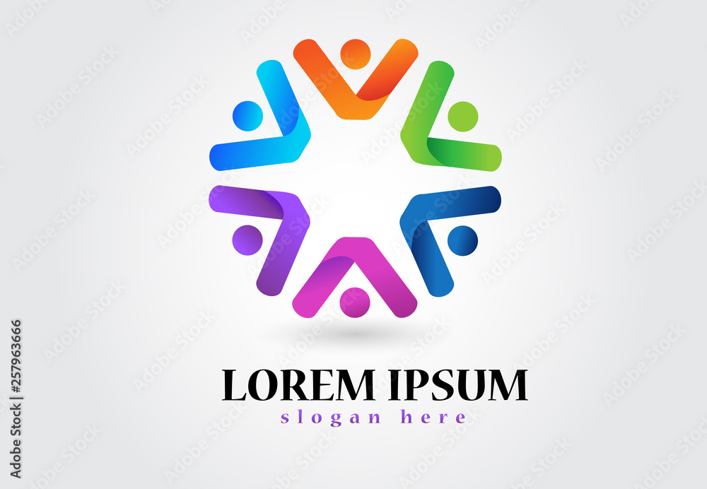 Logo teamwork happy people Logo teamwork happy people