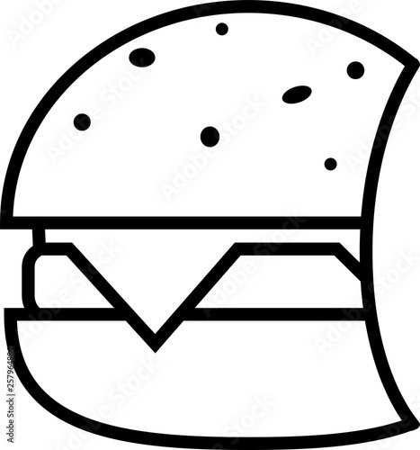 Icon of hamburger with cheese and chop