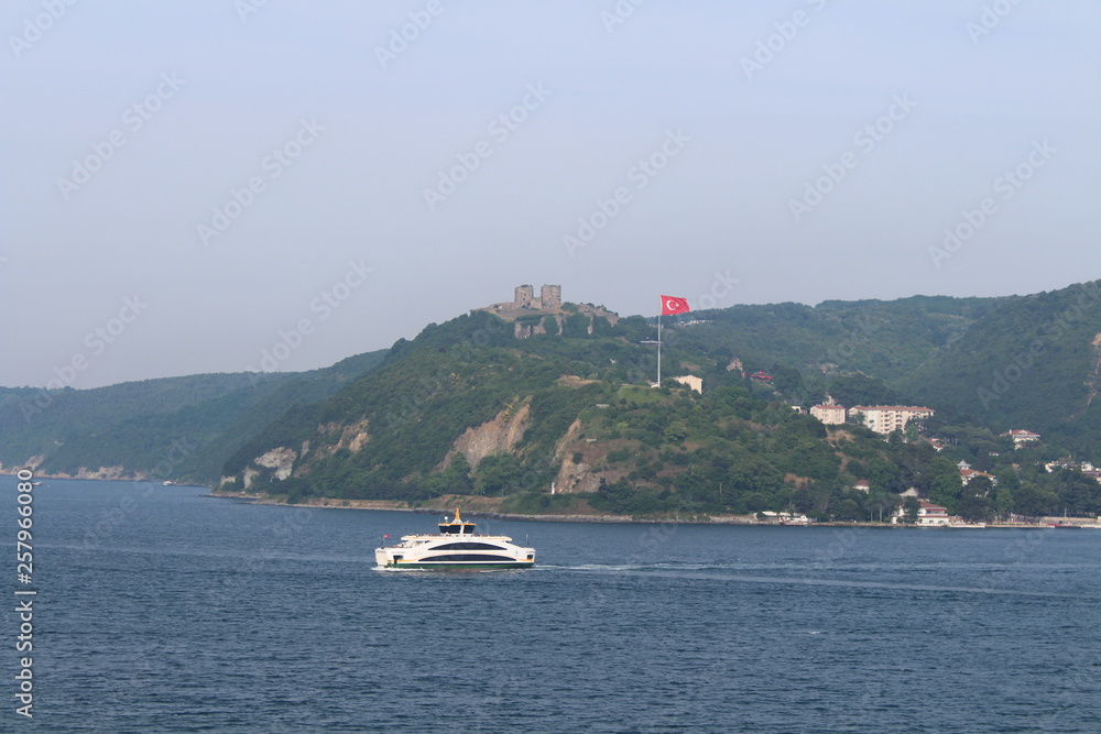Obraz premium Turkish Flag on the hill