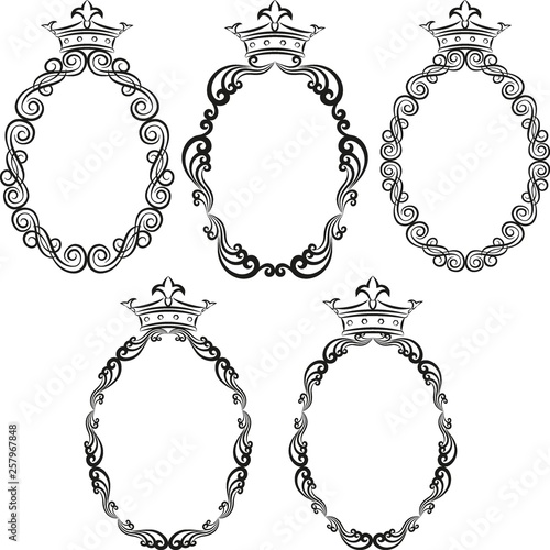 set of frames with crowns