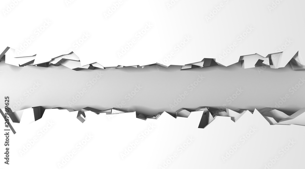 Dark destruction cracked hole in white stone wall Dark destruction cracked hole in white stone wall