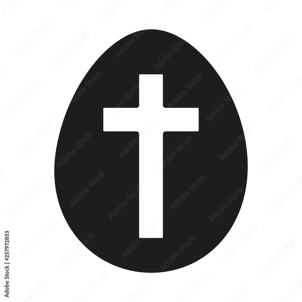 Obraz premium Black and white easter egg silhouette