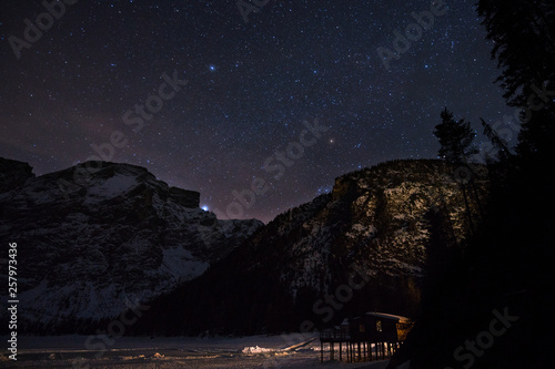 Stars in Lago di Braies photo