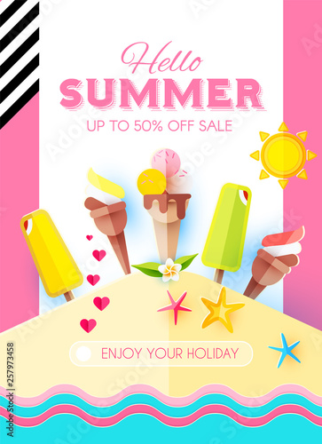 Hello. Summer Vacation and Travel. Enjoy Your Hot Sea Holiday 