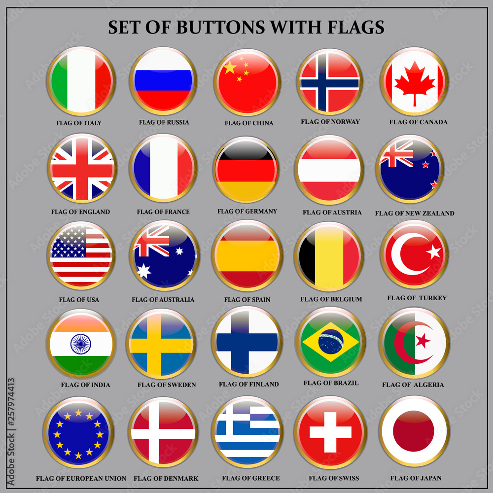 Bright set of banners with flags. Colorful illustration with flags of the world for web design. Bright set of banners with flags. Colorful illustration with flags of the world for web design.