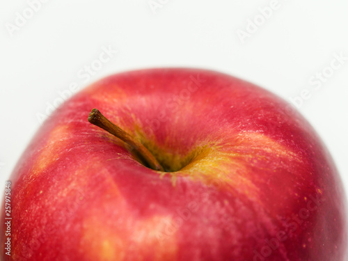 Closeup red apple isolated on white background