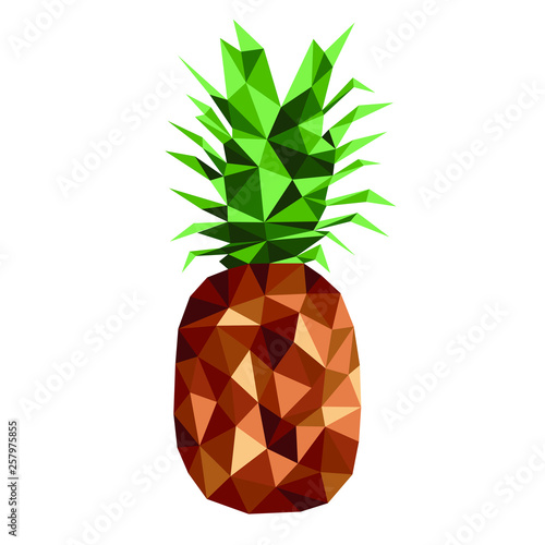 pineapple polygonal vector illustration on white background photo