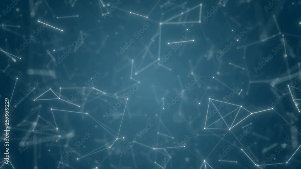 Plexus of abstract neon geometrical lines with moving dots on a blue background. Loop animations. Plexus of abstract neon geometrical lines with moving dots on a blue background. Loop animations.