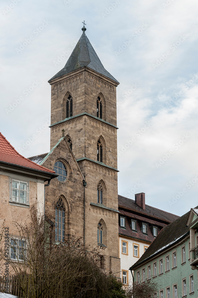 Fototapeta premium The historic old town of Bamberg with baroque architecture and iconic wood-framed houses - Bavaria, Germany