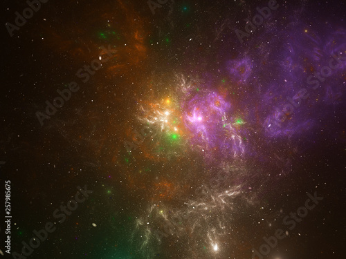 Starfield  stars and space dust scattered throughout the universe. Vast open interstellar space  cosmic abstract artwork. Distant swirling galaxies  interplanetary travel  astral artwork.