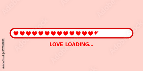 Love loading with hearts load. Vector