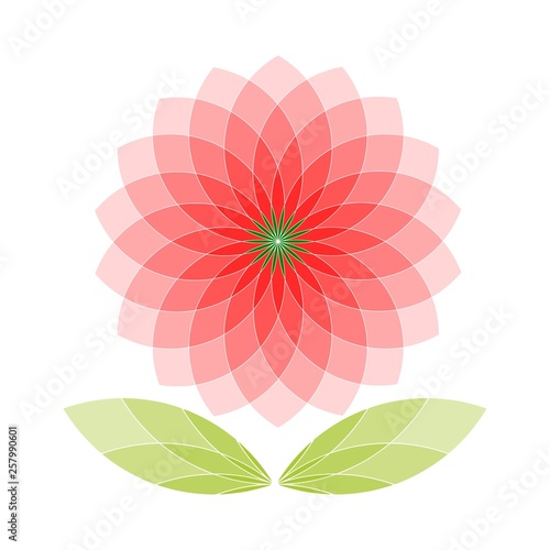 Pink Flower Symbol Isolated Elements