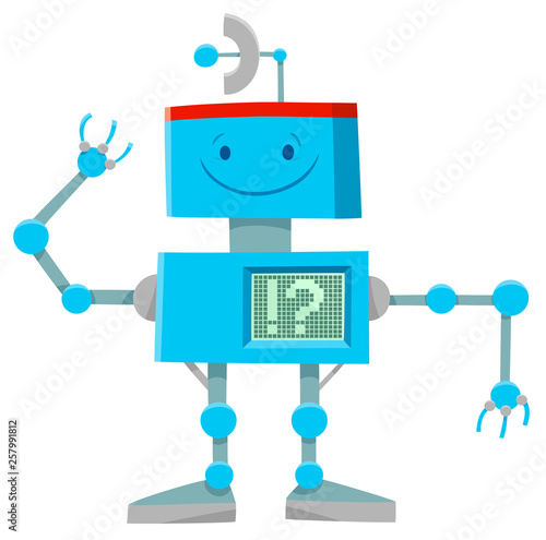 fantasy blue robot or droid cartoon character