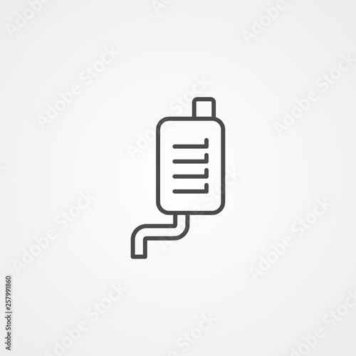 Car exhaust pipe vector icon sign symbol