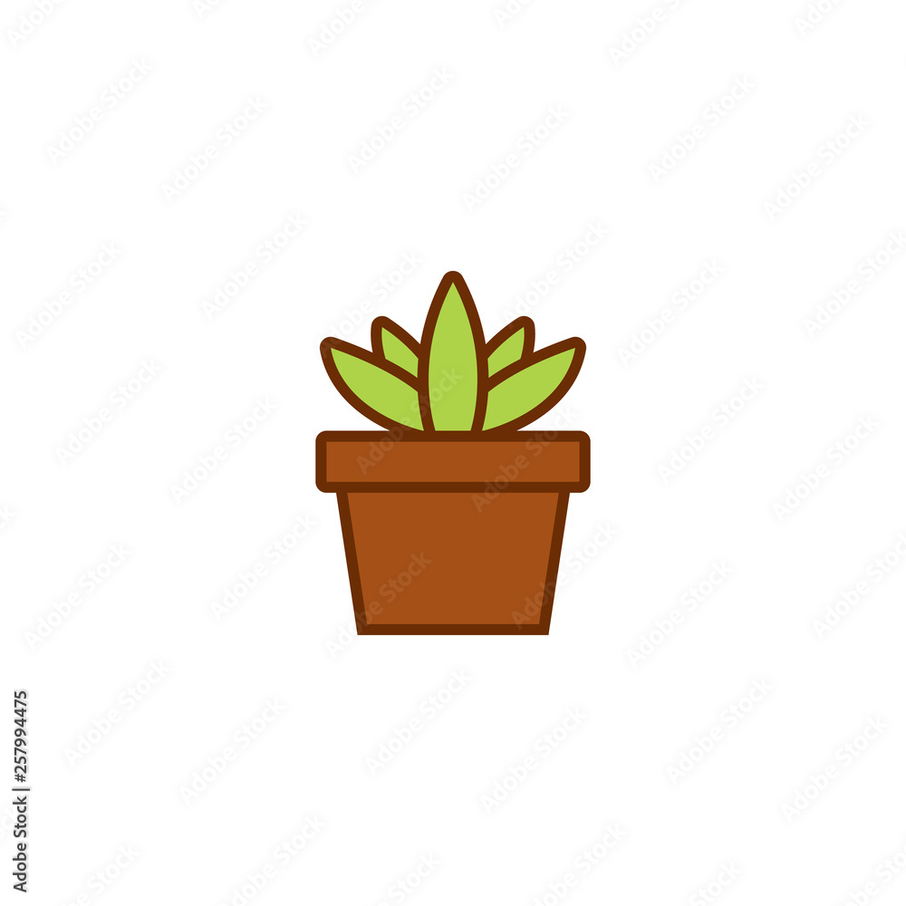 aloe vera plant flat symbol icon illustration aloe vera plant flat symbol icon illustration