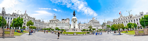 Panorama of the Plaza San Martin - Lima in Peru