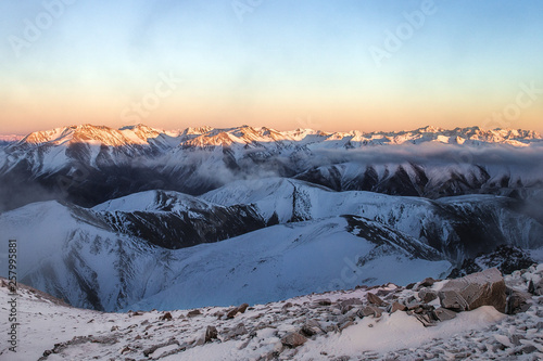 Winter Mountain Landscape Sunrise