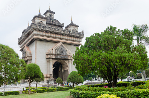 "Patuxai Victory Monument" or "Victory Gate" ("Patuxai" meaning is Gate of Triumph) is The Attractive Landmark of Vientiane City of Laos.