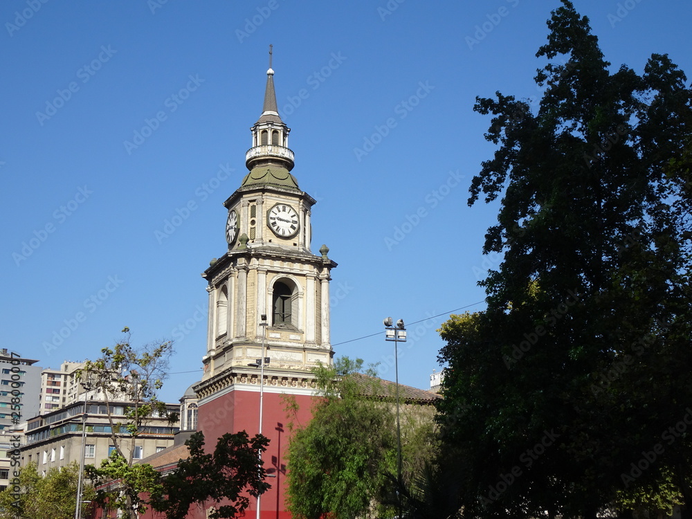 Great clock of the Church San Francisco de Alamedo, in Santiago de Chile