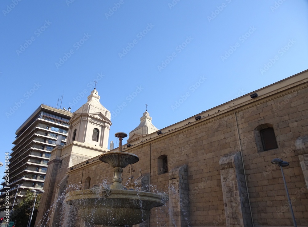 Impressive Santo Domingo Church, located in the center of Santiago de Chile