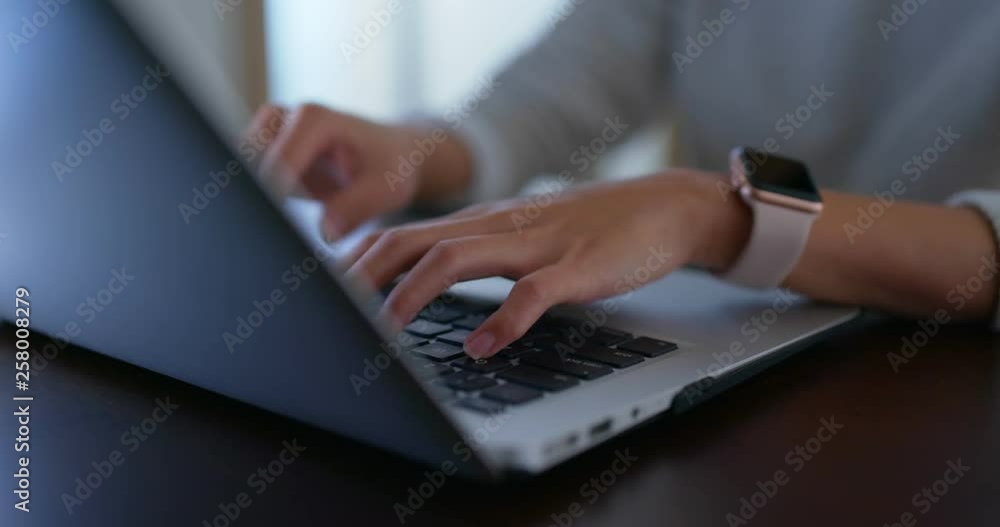 Woman work on computer at home Woman work on computer at home