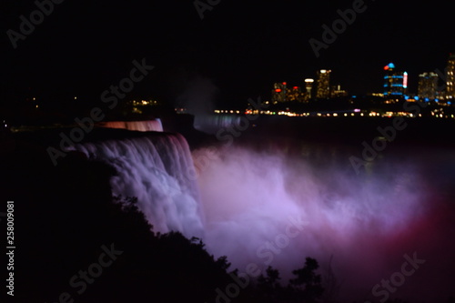 Niagara Falls in City Night Lights