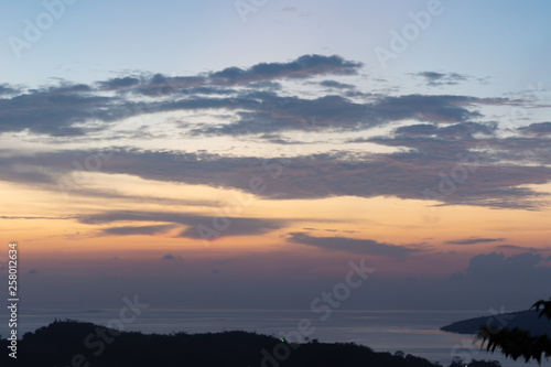 Splendid red clouds in the evening sky